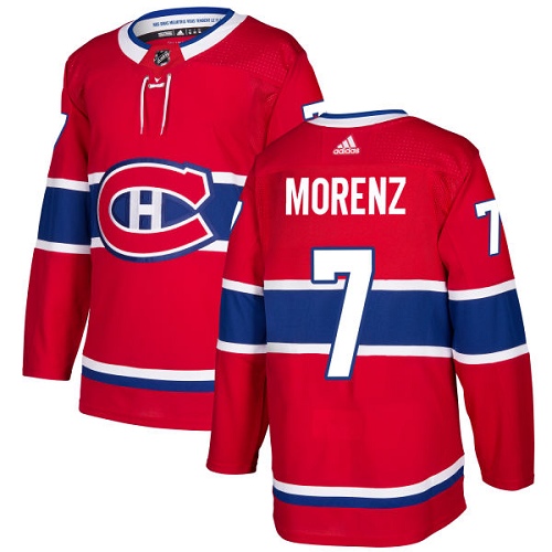 Adidas Men Montreal Canadiens #7 Howie Morenz Red Home Authentic Stitched NHL Jersey->montreal canadiens->NHL Jersey